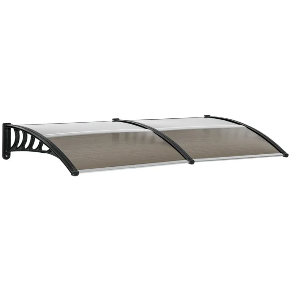Outdoor Canopy for Windows and Doors, in Polycarbonate and Aluminum, 200x100x26 cm, Brown