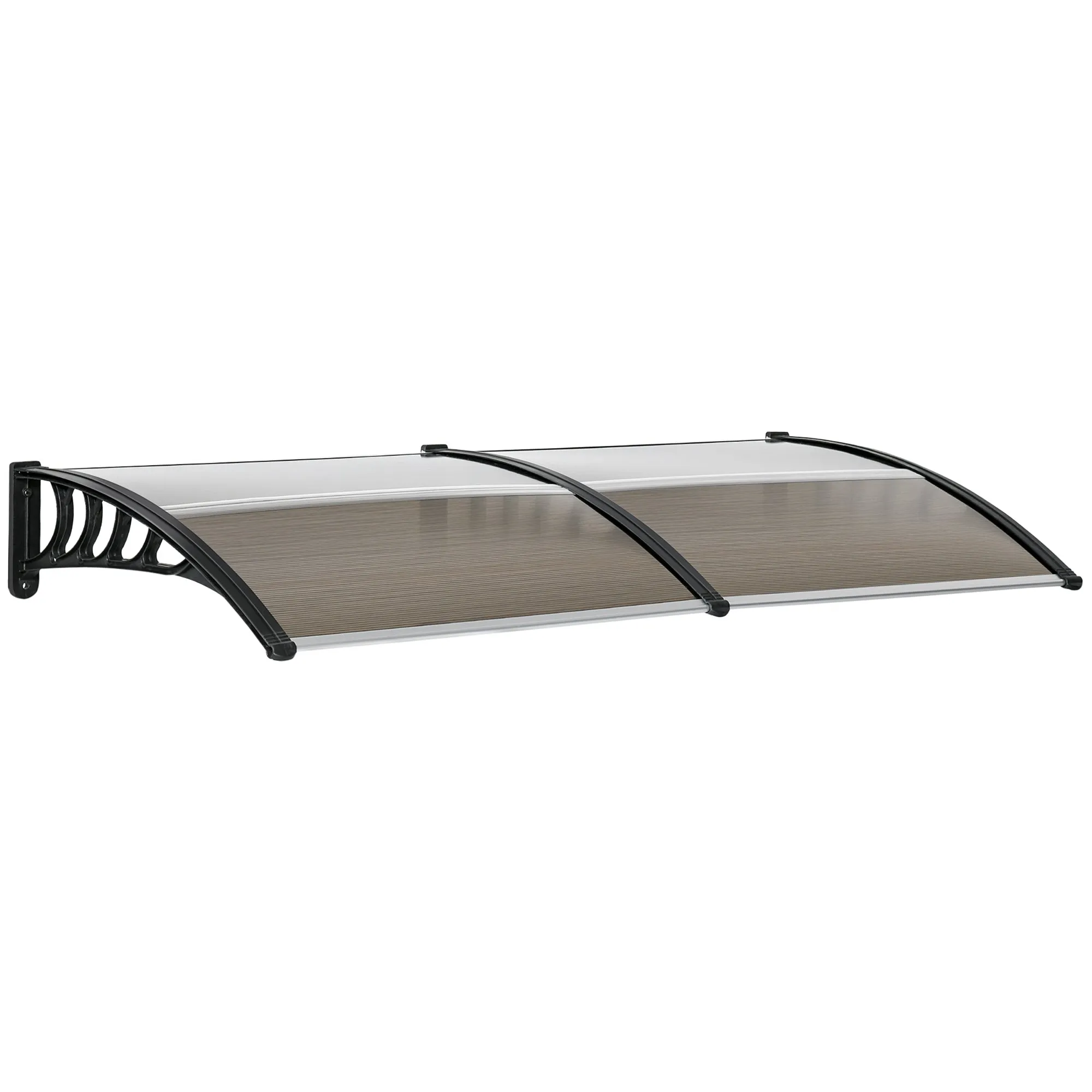 Outdoor Canopy for Windows and Doors, in Polycarbonate and Aluminum, 200x100x26 cm, Brown