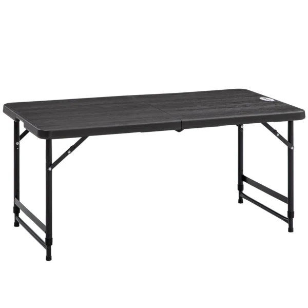 Folding Garden Table for 4 People with Adjustable Height, in Steel and HDPE, 118x60x74 cm