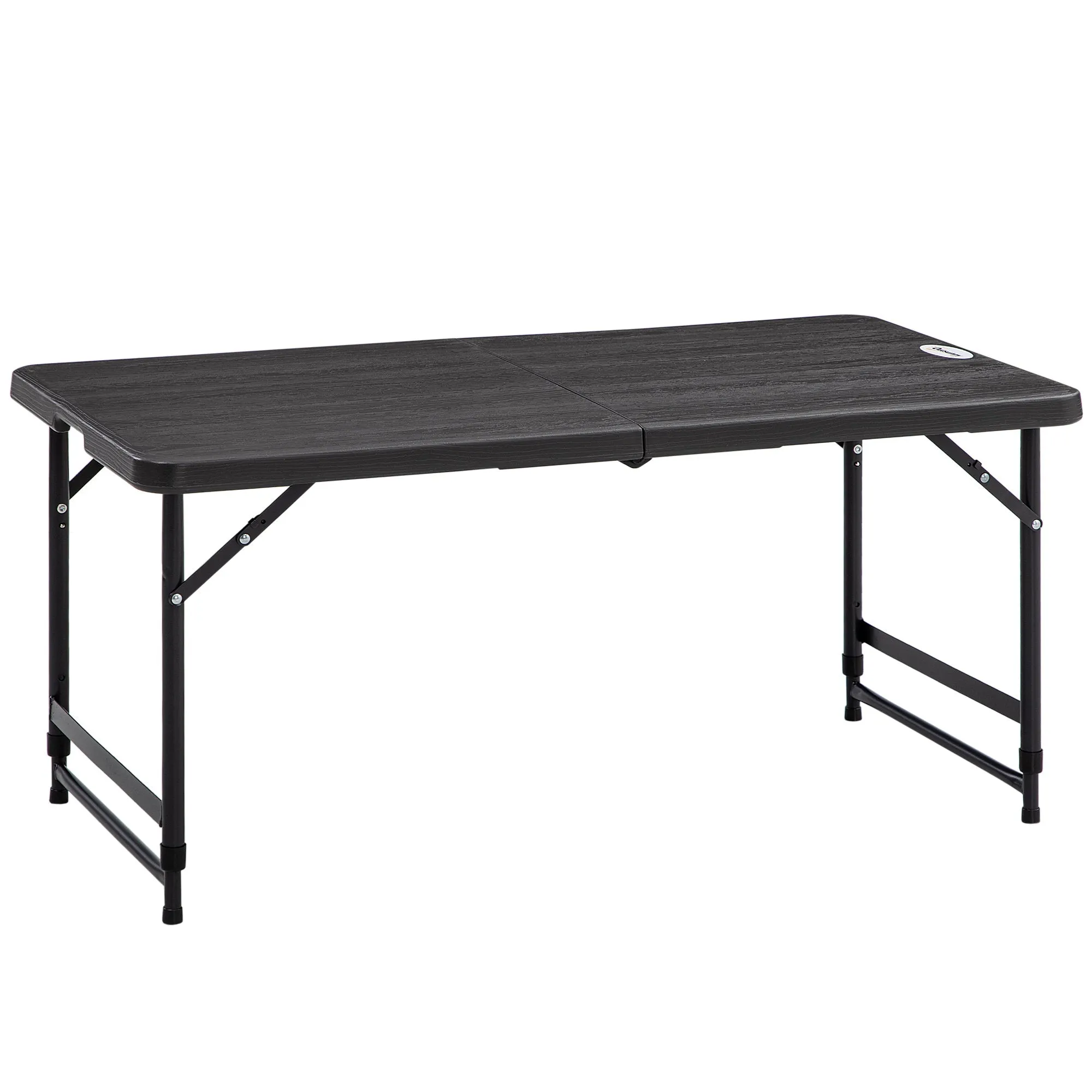 Folding Garden Table for 4 People with Adjustable Height, in Steel and HDPE, 118x60x74 cm