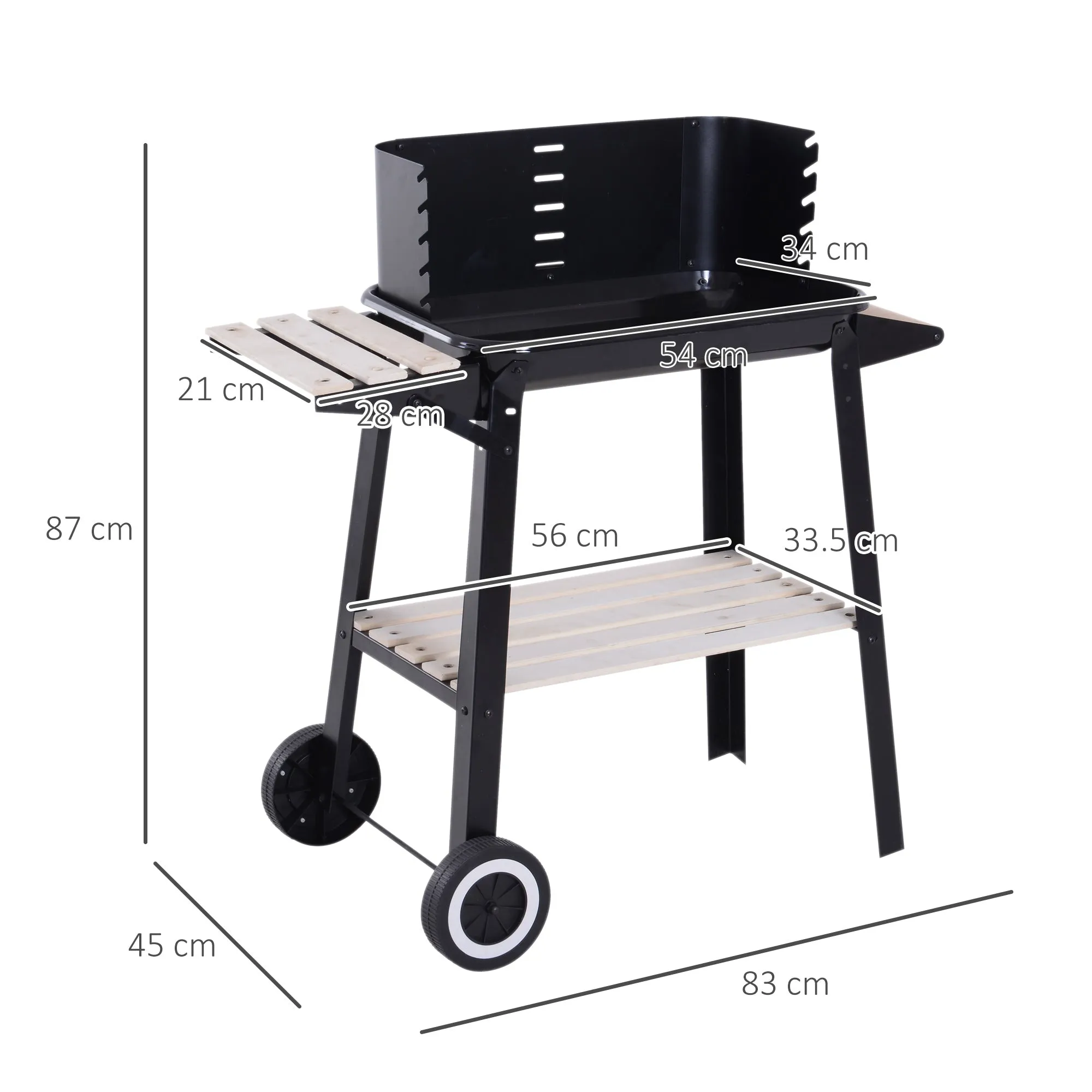 Black Charcoal Barbecue Grill - Image 3