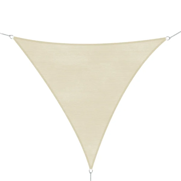 Triangle Sail Shade Lightweight Water Resistant Fabric Blocks 90% UV Rays HDPE (High Density Polyethylene) Cream 5x5x5m