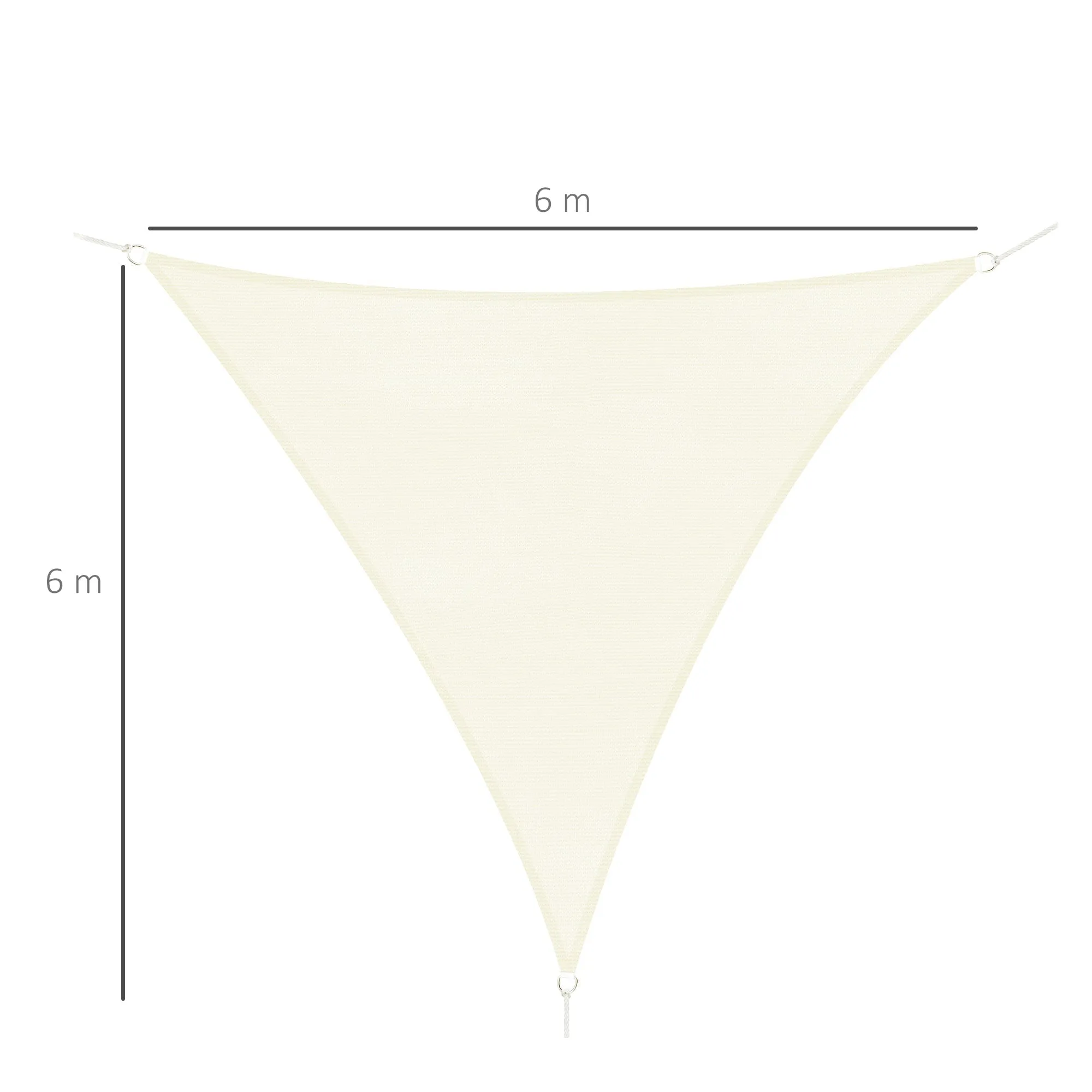 Triangle Sun Shade Tent (Color: Cream, Size: 6x6x6m) - Image 3