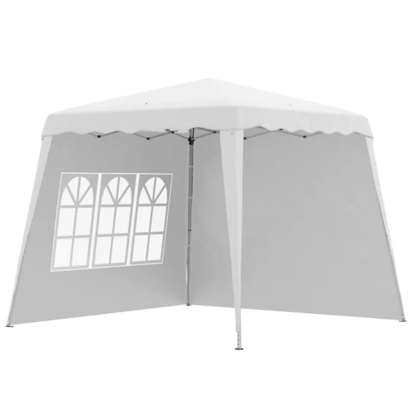 Adjustable Height Folding Garden Gazebo in Steel and Oxford Fabric, 2.4x2.4x2.5m