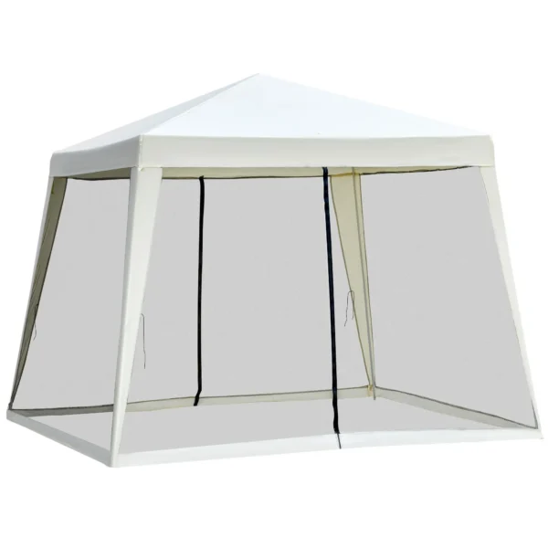 Waterproof Gazebo with Mosquito Nets Outdoor Garden Tent Polyester 3 x 3 x 2.45 m Beige