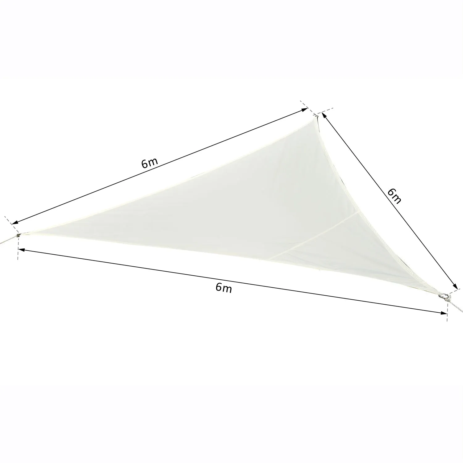 Sail Shade Sail Polyester Triangle Sun Shade Sail (Color: White, Size: 6x6x6m) - Image 3