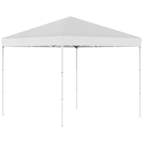 2.5 x 2.5 m Waterproof Folding Gazebo with Ropes and Pegs, Steel and Oxford Fabric, White