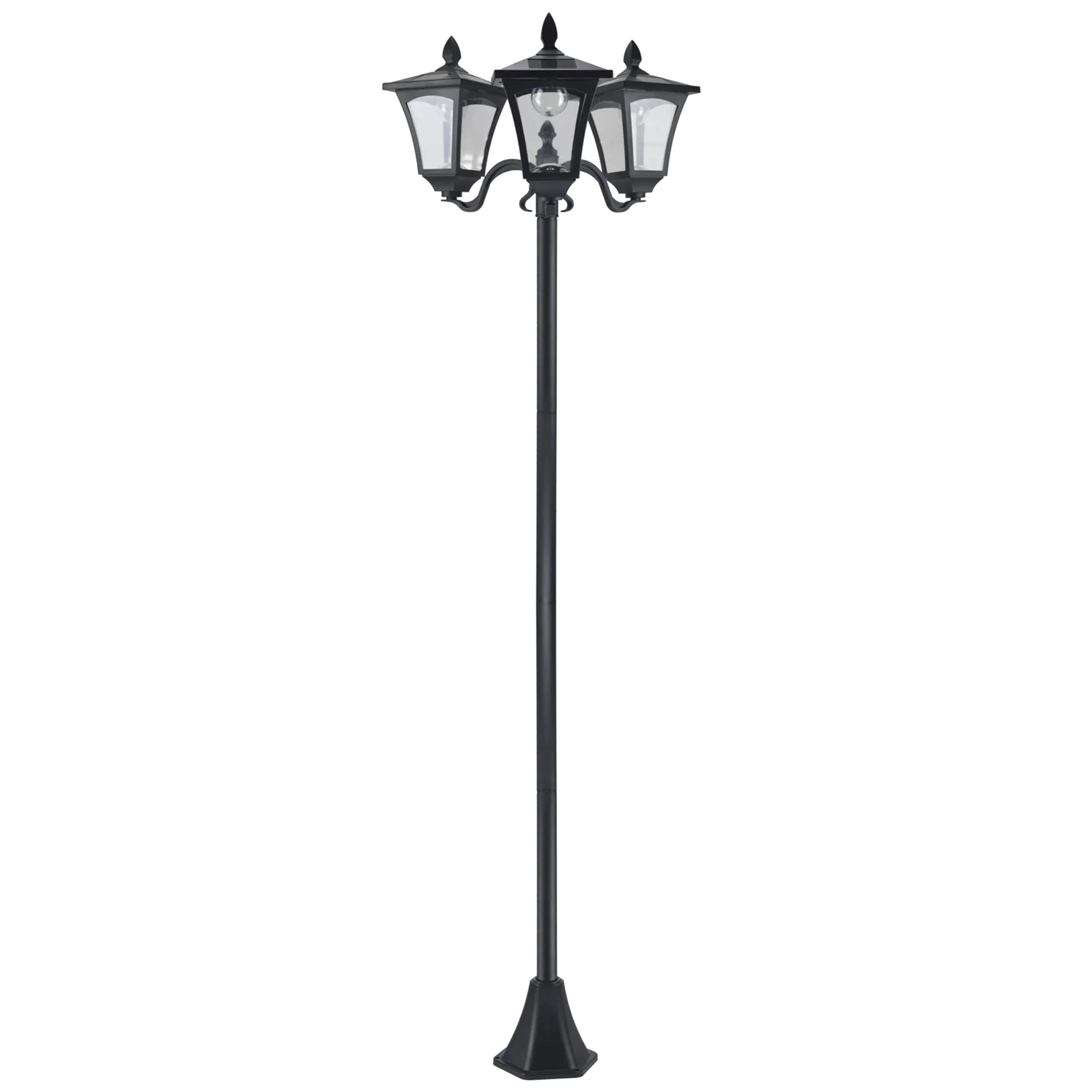 Solar Garden Lamp 3 LED Classic Outdoor Floor Lamp IP44 51.5×47×182.5cm