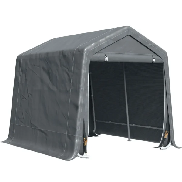 Garage Tent for Cars, Motorcycles and Tools in Metal and PE Fabric, 280x240x240cm, Grey
