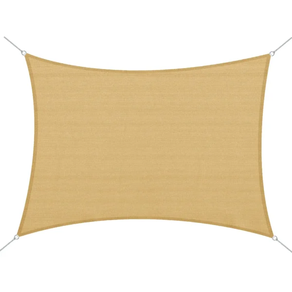4 x 6m PE Rectangular Sun Shade Sail Awning UV Protection Sun Shade Sail, Yellow