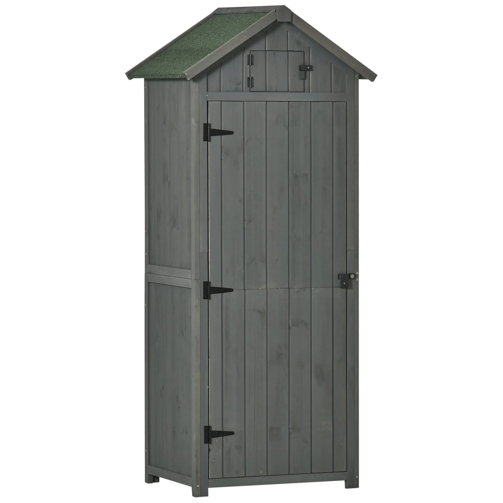 Waterproof Wooden Garden Storage Shed, 77x54. 2x179cm - Grey