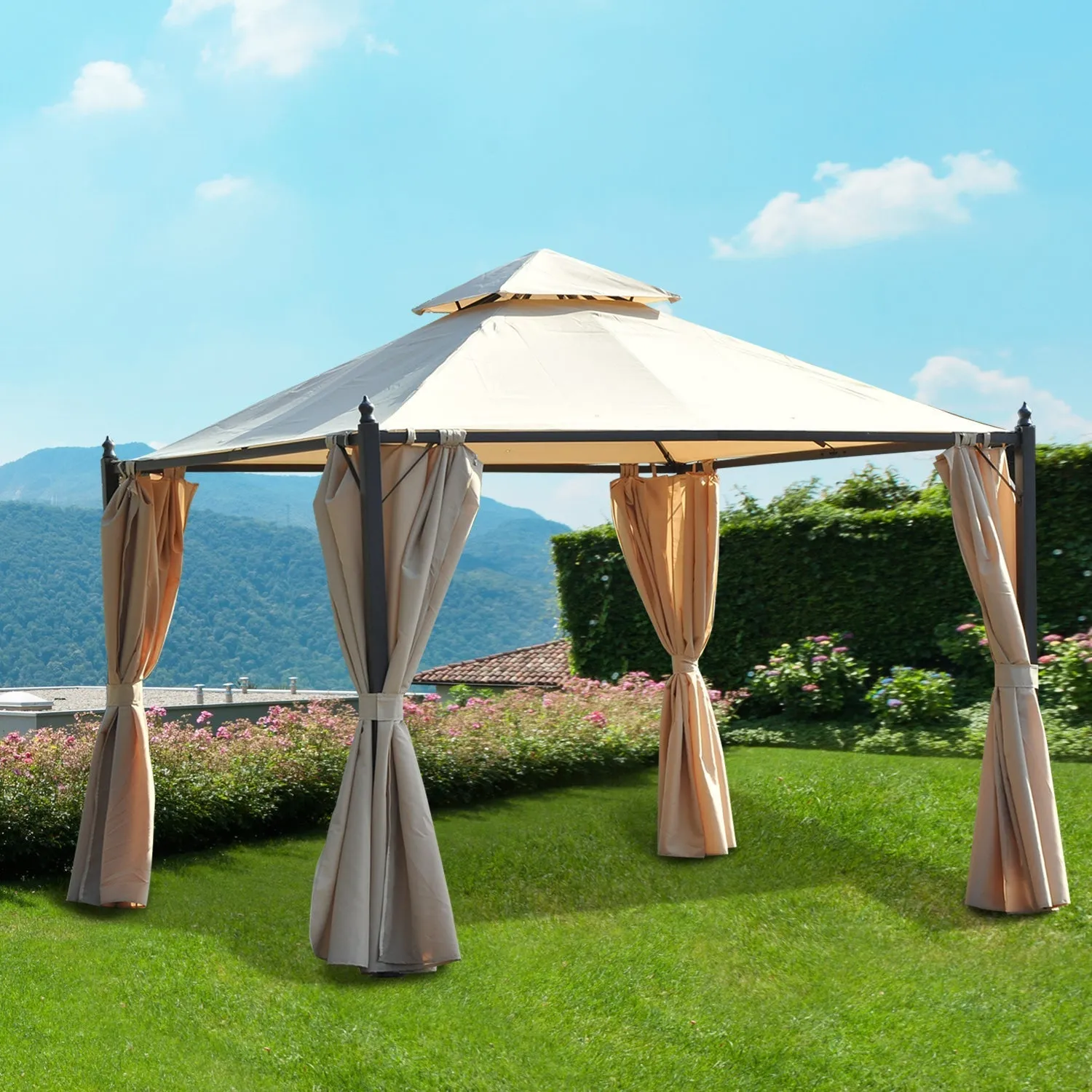 CAMI | 3x3m Beige Garden Gazebo - Image 2