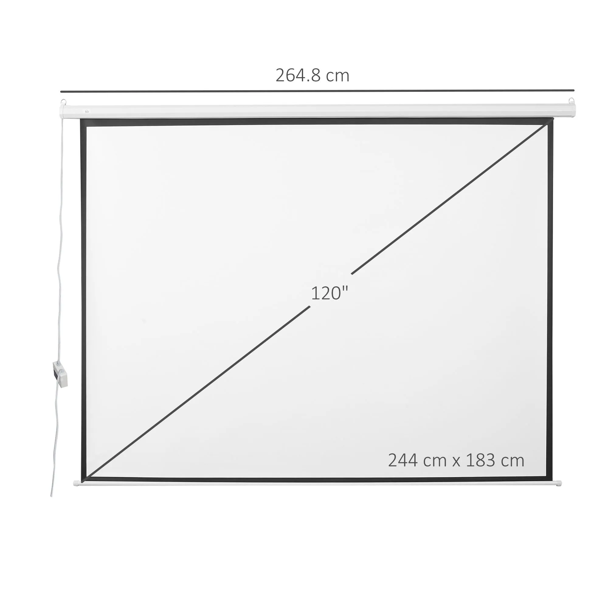 Motorized Projection Screen, 120'' White | - Image 3