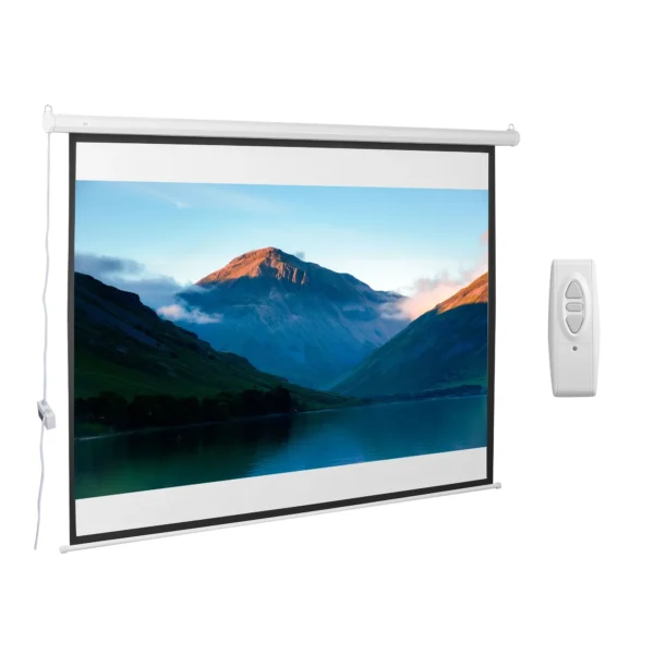 Motorized Projection Screen 100", Roll-Up Projector Screen, White 203x152cm