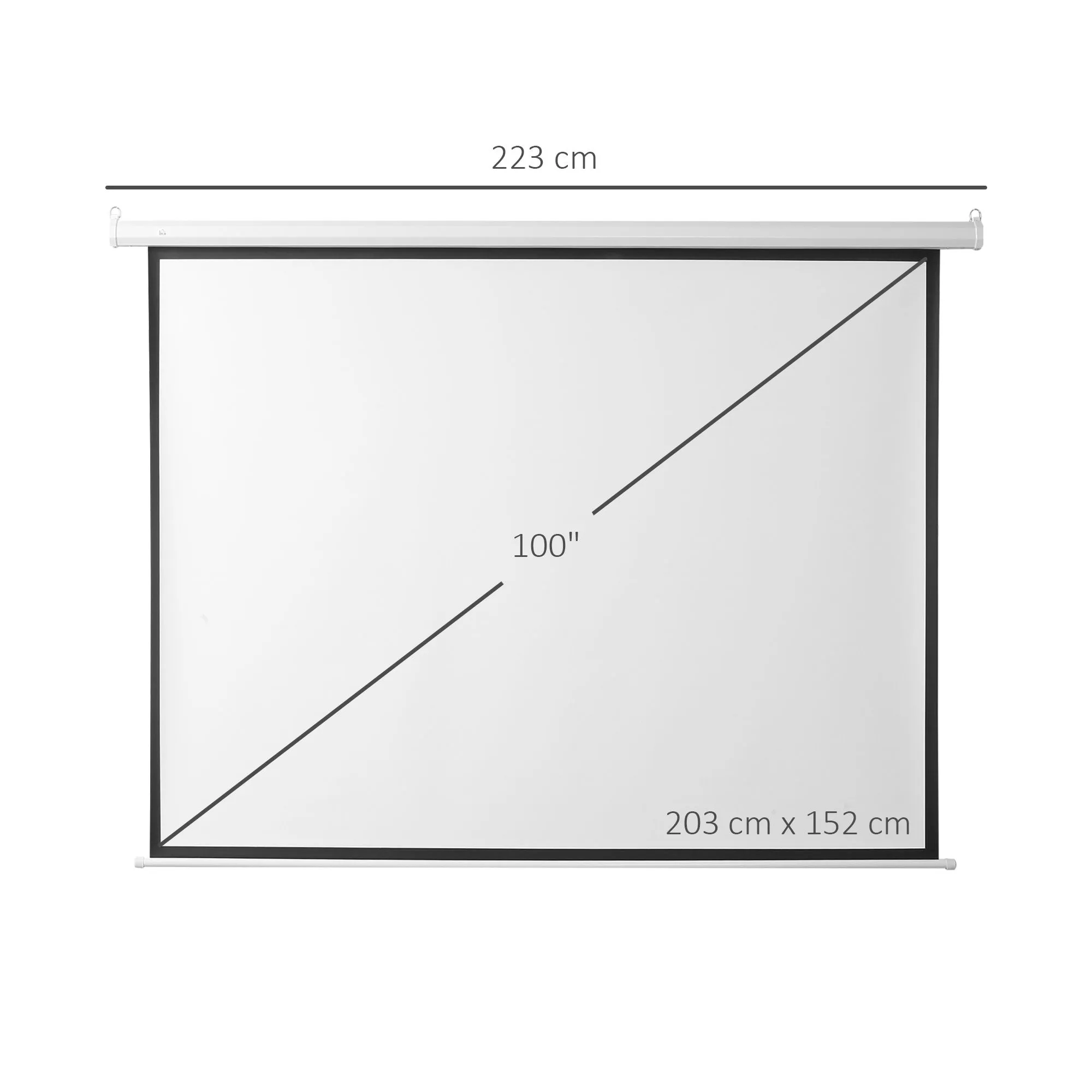 Motorized Projection Screen 100", Roll-Up Projector Screen, White 203x152cm - Image 3