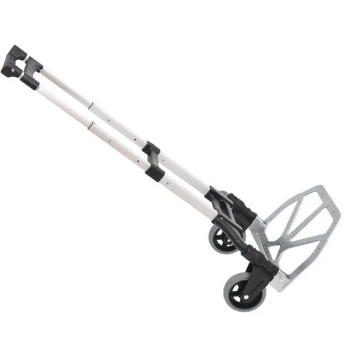 Folding Luggage Cart Max 70kg with Telescopic Handles and Adjustable Height, 41x38.5x100 cm, Silver