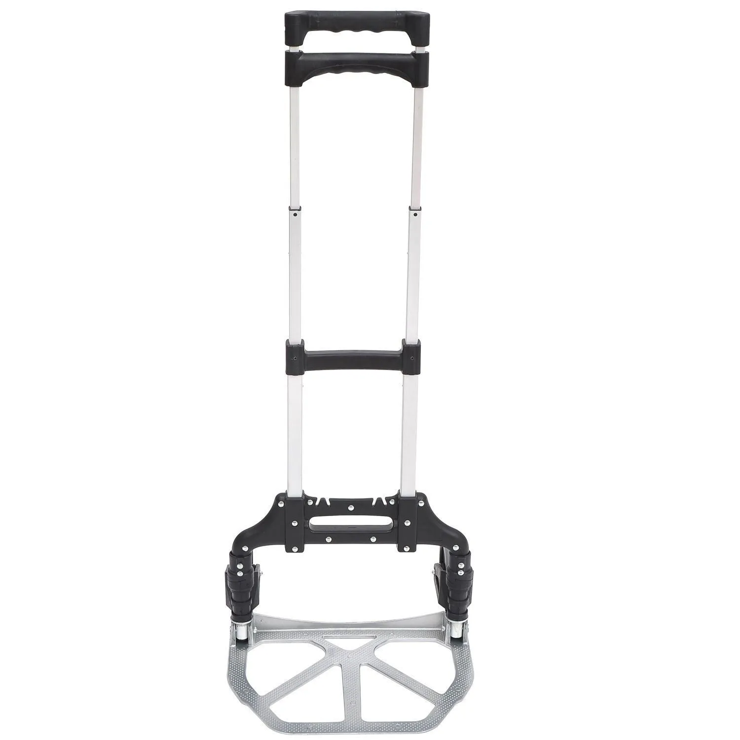 Folding Luggage Cart Max 70kg with Telescopic Handles and Adjustable Height, 41x38.5x100 cm, Silver - Image 2