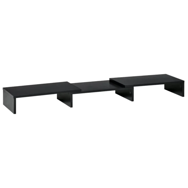 MDF monitor support with length and angle adjustable laptop, PC, printers and TV, 80-117x23.5x10cm, black