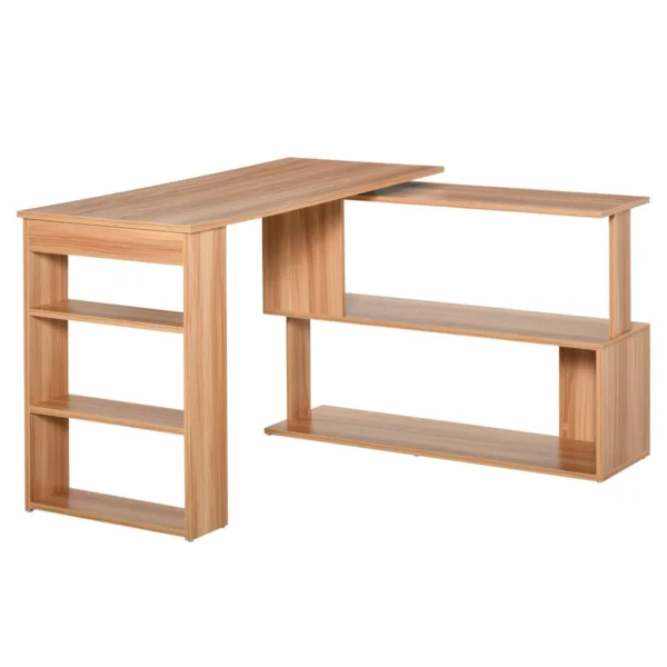 Multi -exposure angle desk with 5 shelves, wood, 120x110x74.5cm