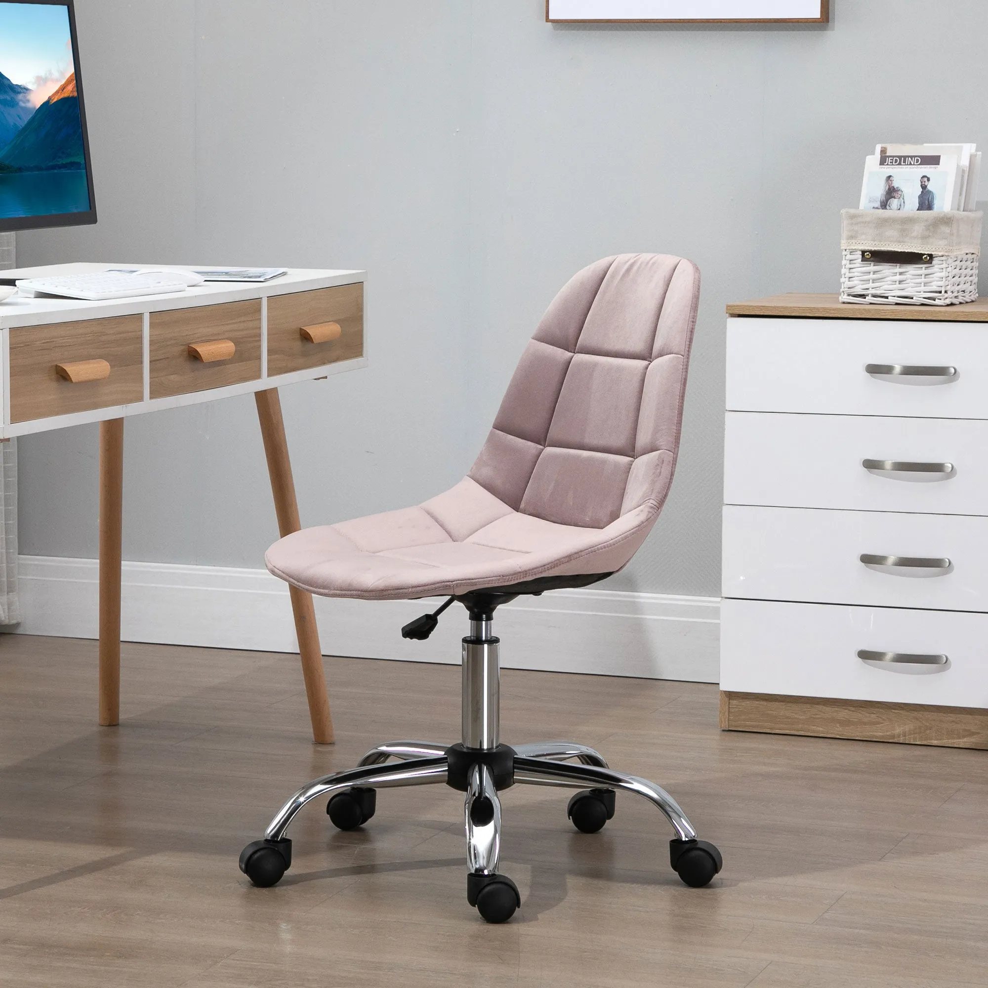 WINTERS | Pink Swivel Chair for Bedroom or Office - Ergonomic Chair - Image 2