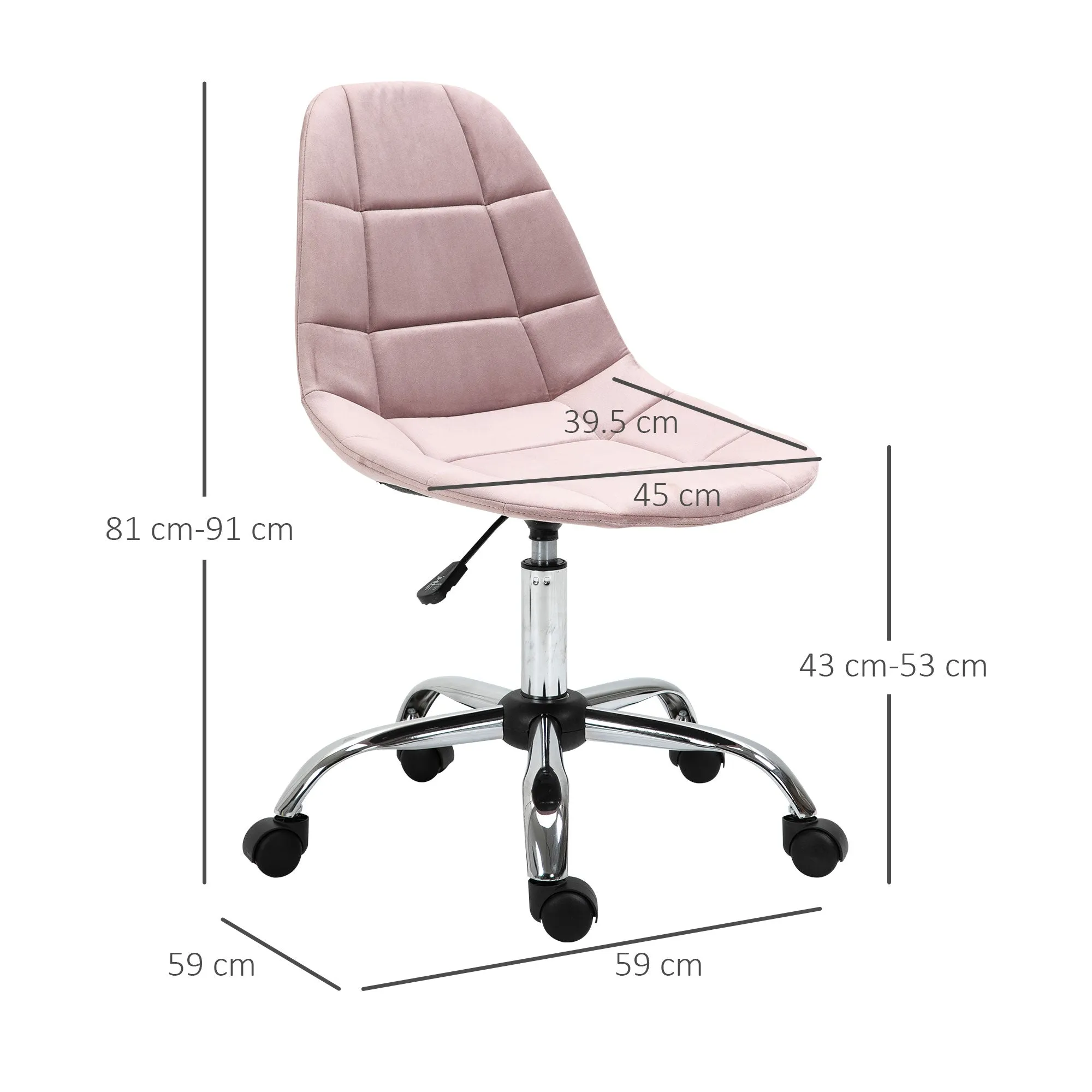 WINTERS | Pink Swivel Chair for Bedroom or Office - Ergonomic Chair - Image 3