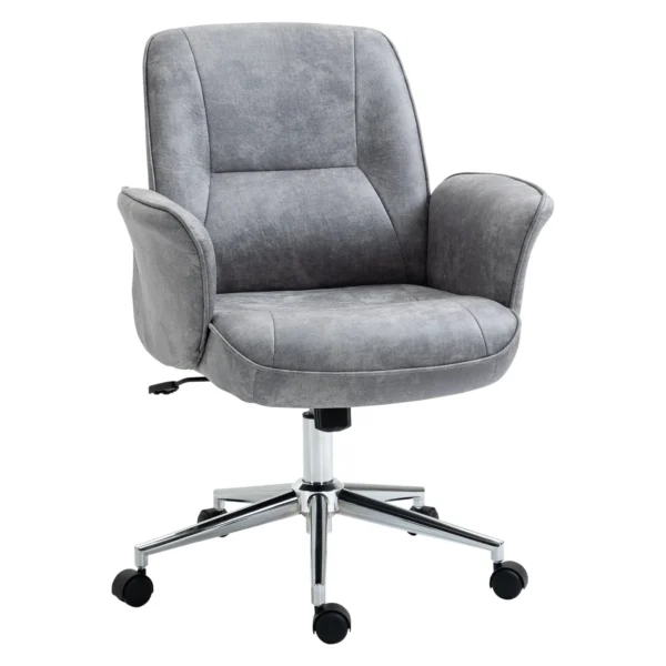 Ergonomic Office Chair Vesting Ergonomic Height Adjustable Microfiber coating, 67x69x92-102cm, clear Grey