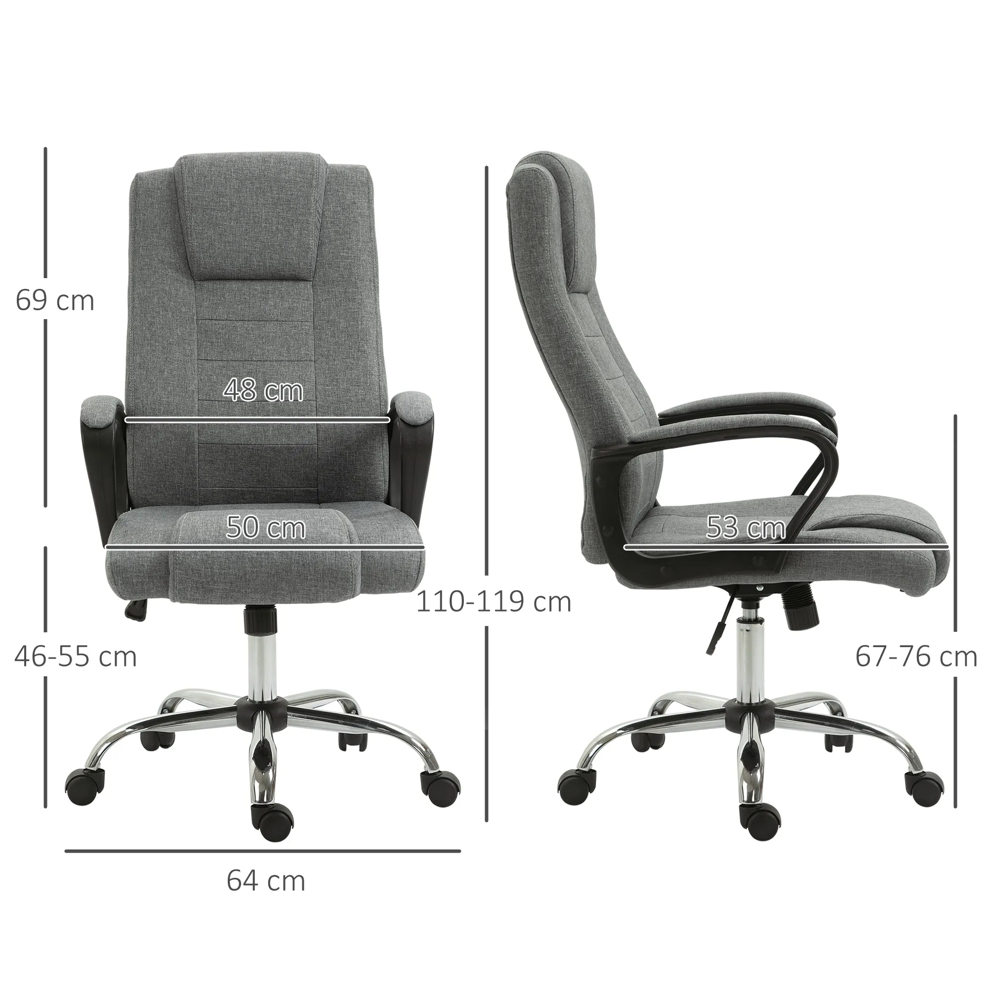 Ergonomic Presidential Office Chair Tilting and Padded with Adjustable Height and Tilt, 62 x 76 x 110-119cm - Image 3