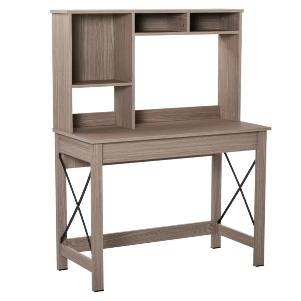 Desk Shelf with Bookcase Above in Wood for Bedroom, Children's Room or Office, Space Saving 105x50x137.5cm