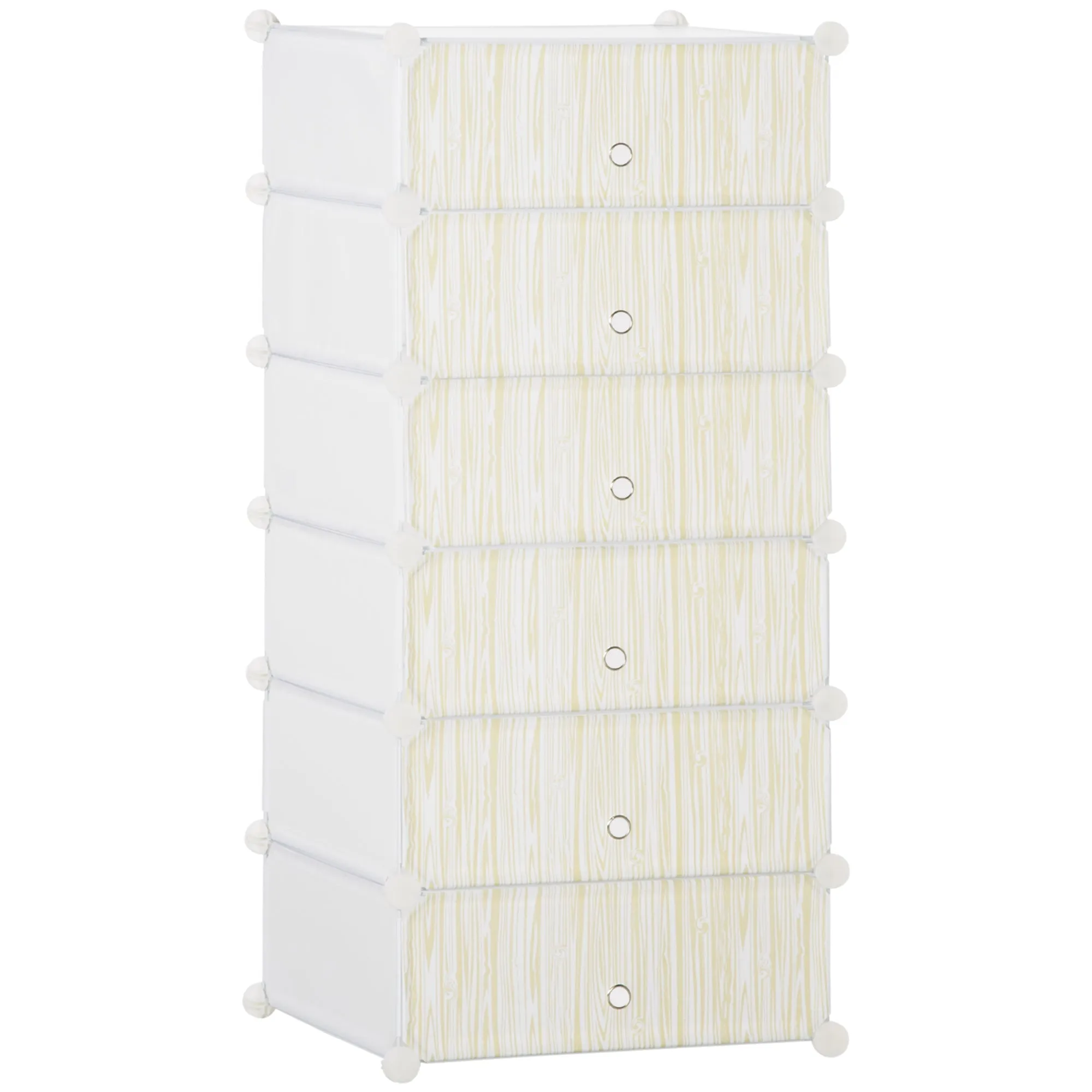 White Shoe Modular Cabinet | 6 Cubes 45x35x17cm Plastic PP and steel | 45x36.5x108cm