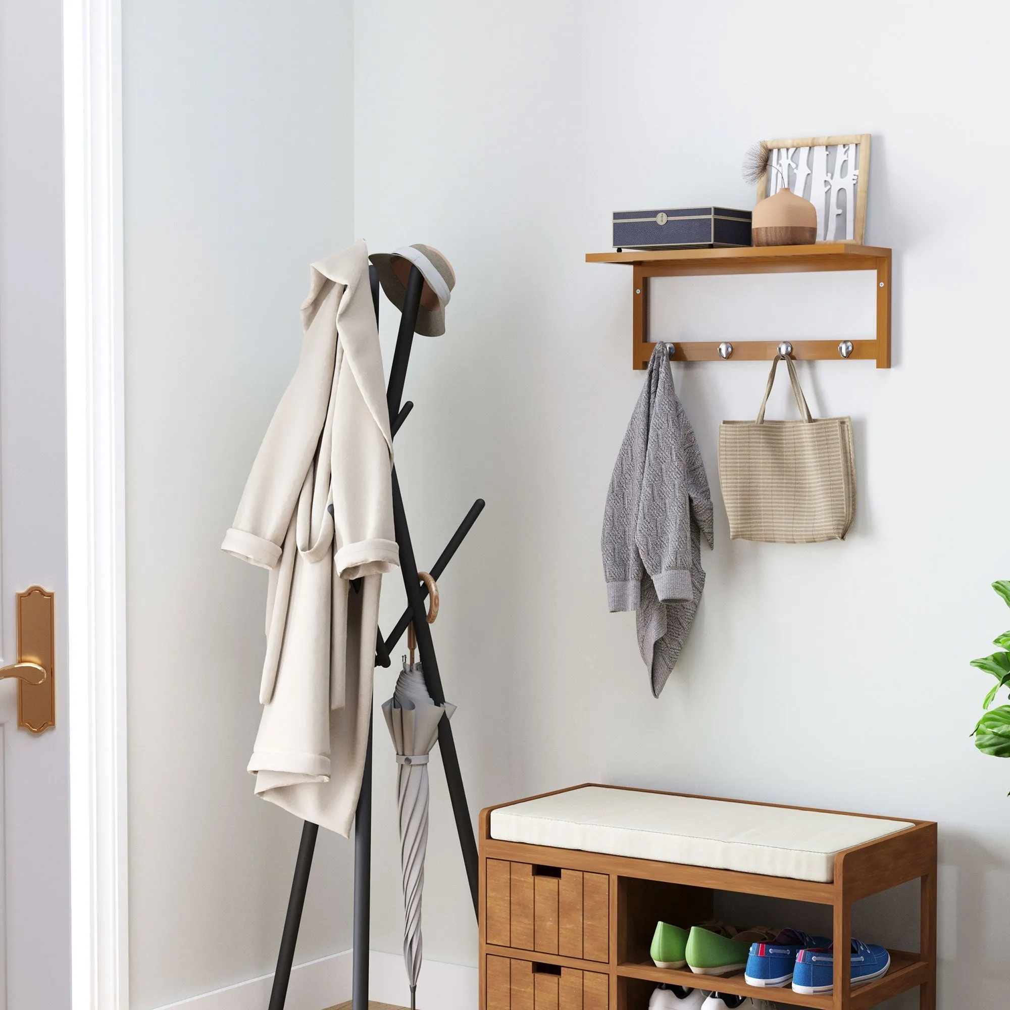Wall Coat Hanger | Hanging Bamboo | 50x17x20cm - Image 2