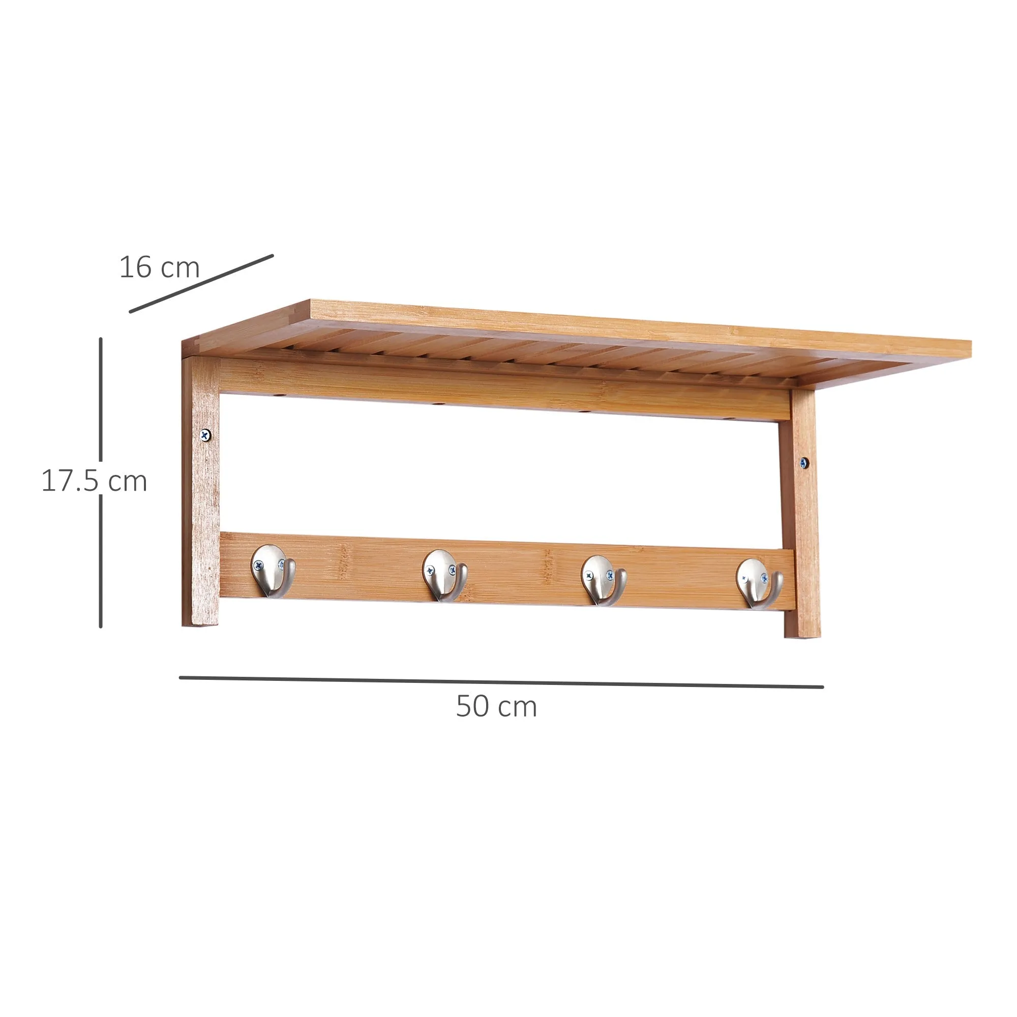Wall Coat Hanger | Hanging Bamboo | 50x17x20cm - Image 3