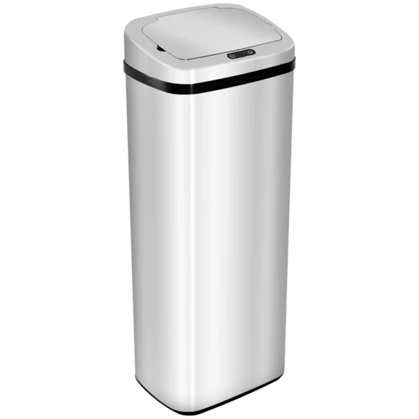 rectangular waste basket in stainless steel with infrared sensor, 50l