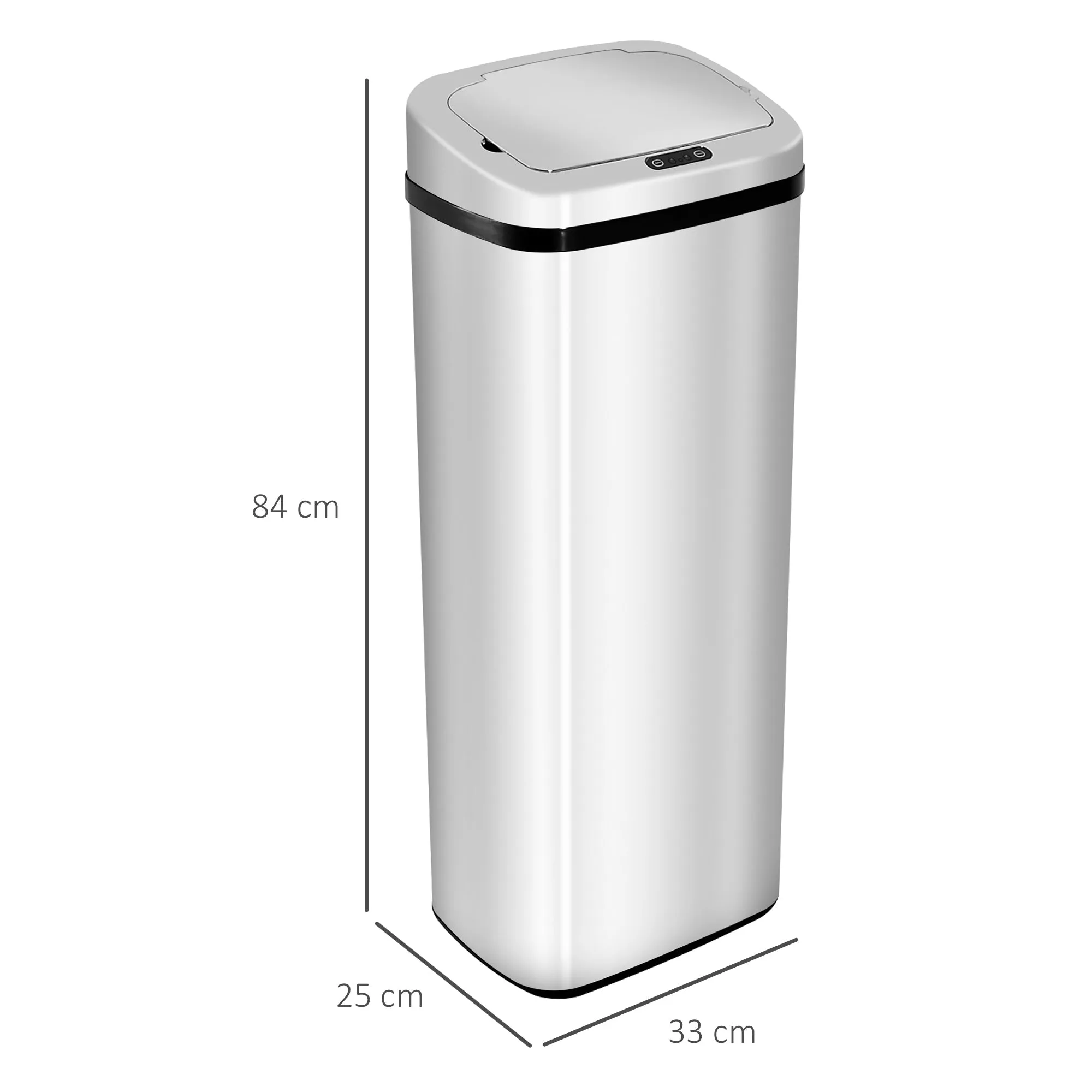 rectangular waste basket in stainless steel with infrared sensor, 50l - Image 3