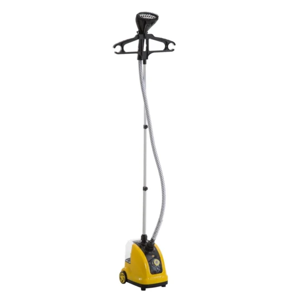 Vertical Steam Iron, 1950W 1.4L Vertical Steamer with Extendable Rod and 2 Wheels for Clothes, Curtains and Sofas, in ABS and PP, 26x21.5x29 cm, Yellow