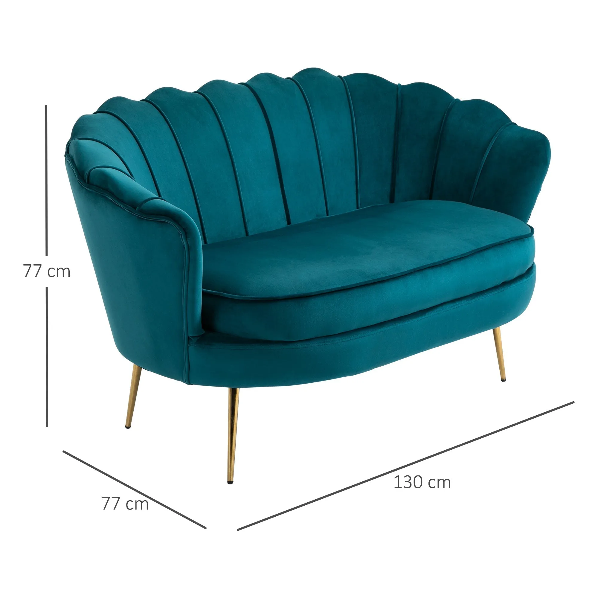Vintage sofa 2 seats in industrial chic style in green velvet - Image 3