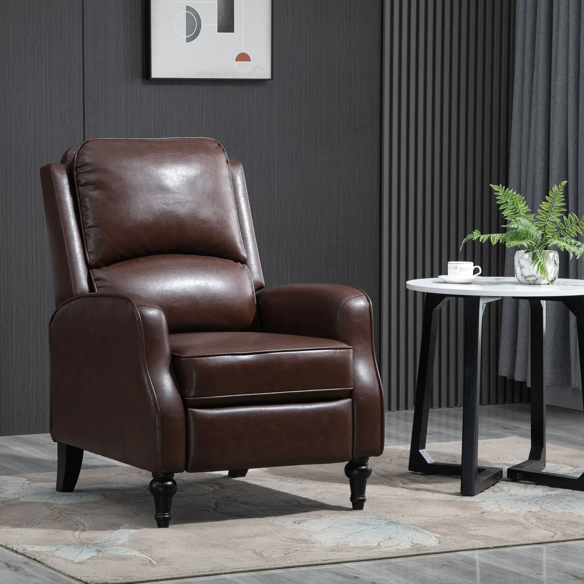 Manual Reclining Relax Chair 90° and 150° for TV, Living Room, Bedroom, Modern Design in Leather 73x86x104cm - Image 2