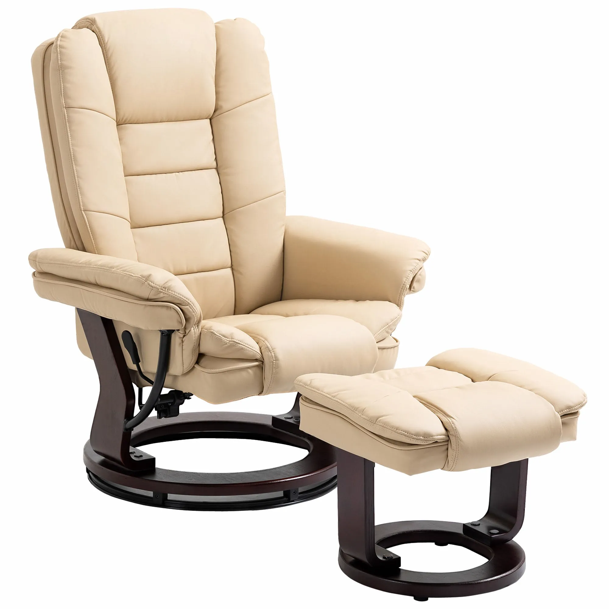 LIMO | Cream Armchair with footrests | 360 ° Swivel and Reclining