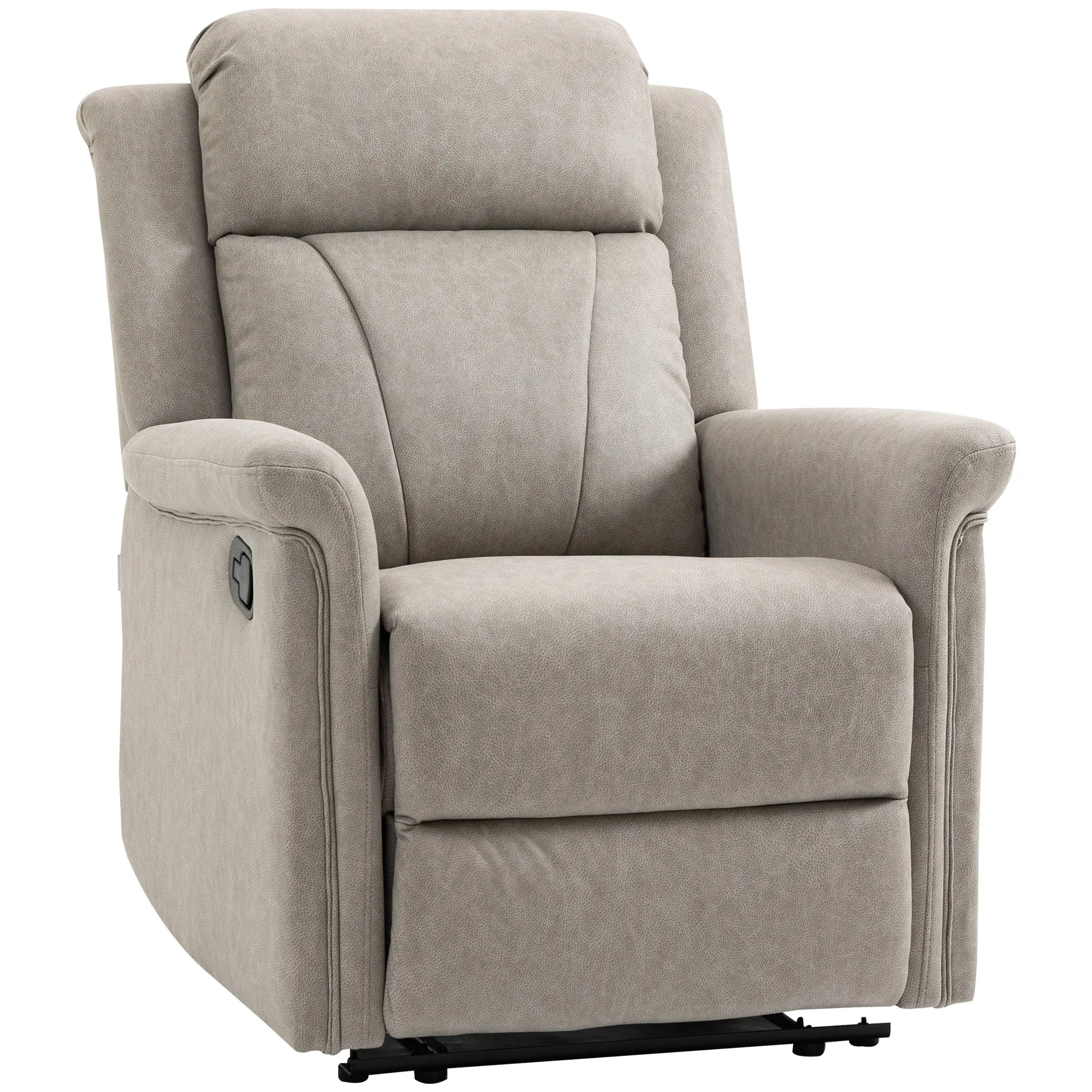 Manual Reclining Chair 135° with Footrest, Headrest and Padded Armrests, 78x96x102 cm, Grey