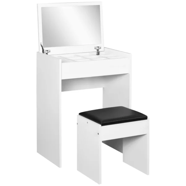 Vanity Make-up Table with Stool and White Mirror