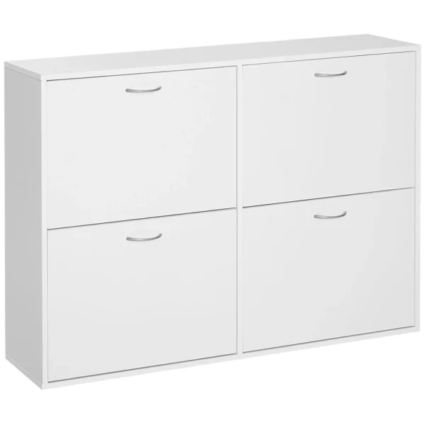 Scarpper SafeSpace capacity 24 pairs in wood, white, 120x24x81cm