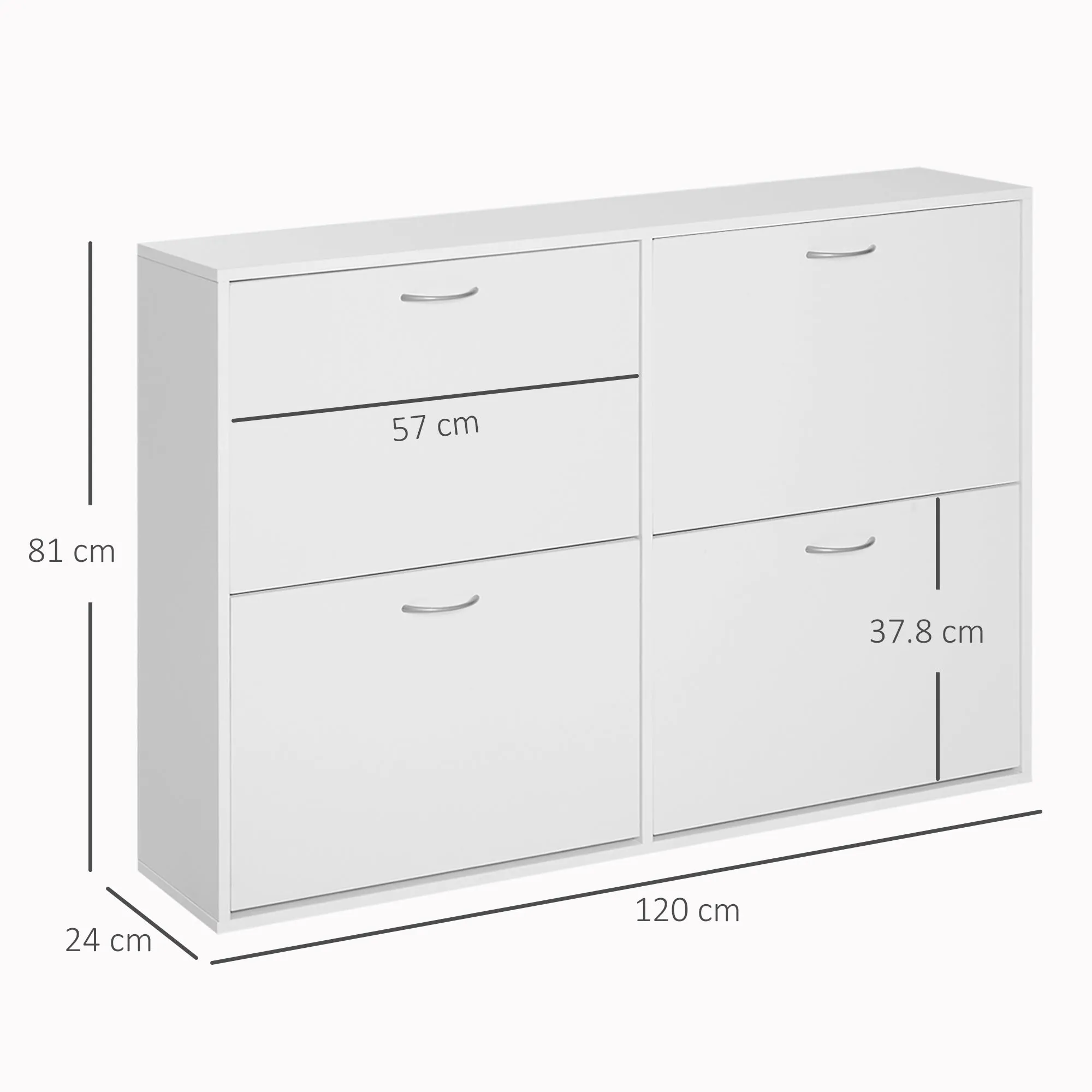 Scarpper SafeSpace capacity 24 pairs in wood, white, 120x24x81cm - Image 3