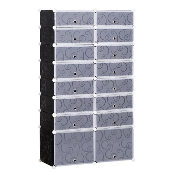 Modular Scarpera 16 cubes in PP black and white 95x37x160cm
