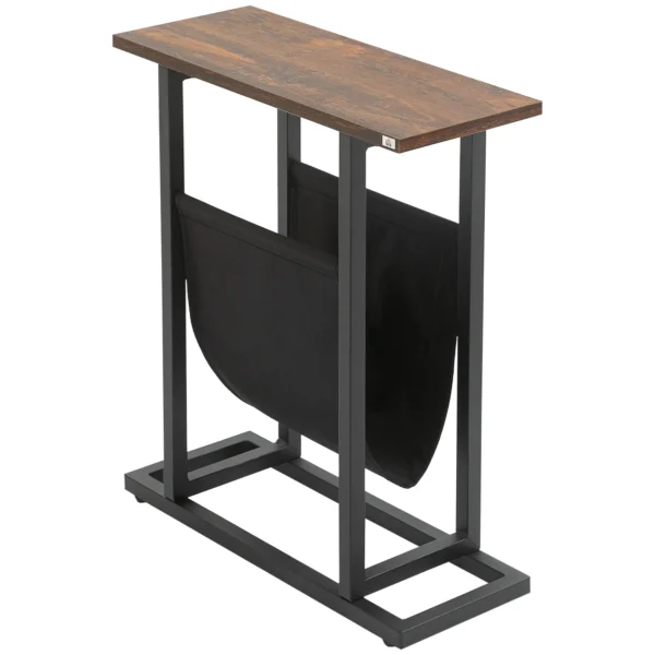 Chipboard and Steel Coffee Table with Oxford Fabric Storage Bag, 49x19x55 cm, Brown and Black