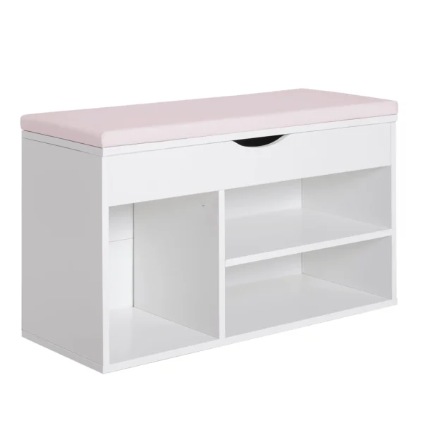 Bench Scarf with padded padded seat from wood entrance 80x30x47cm white