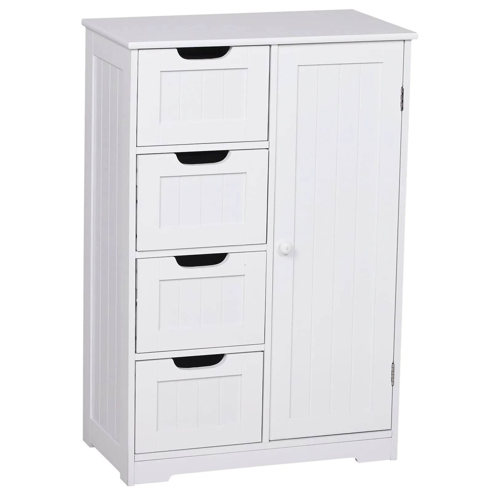 Kleankin Bathroom cabinet with door and white drawers 56 x 30 x 83cm