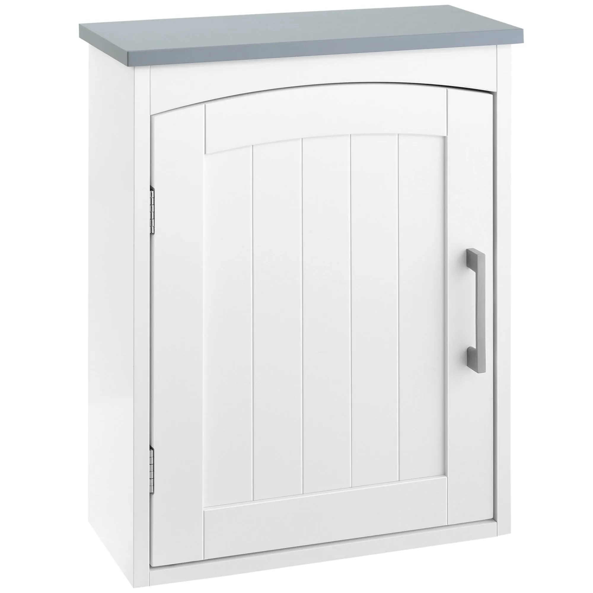 Kleankin Bathroom Wall Mobile at one door with adjustable shelf, 41x18.5x52cm, white and Grey