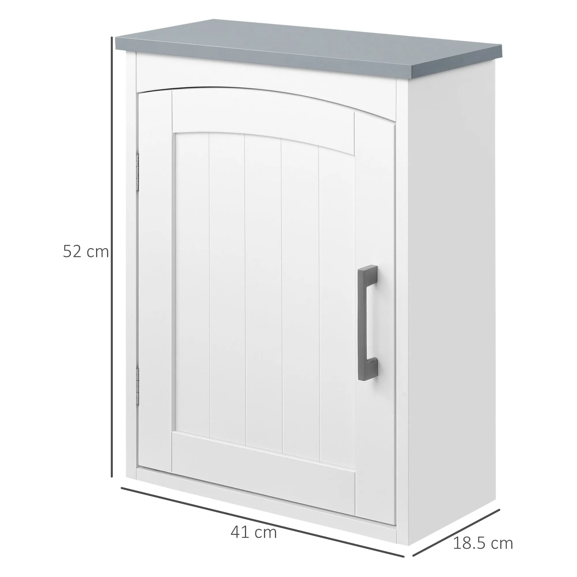 Kleankin Bathroom Wall Mobile at one door with adjustable shelf, 41x18.5x52cm, white and Grey - Image 3