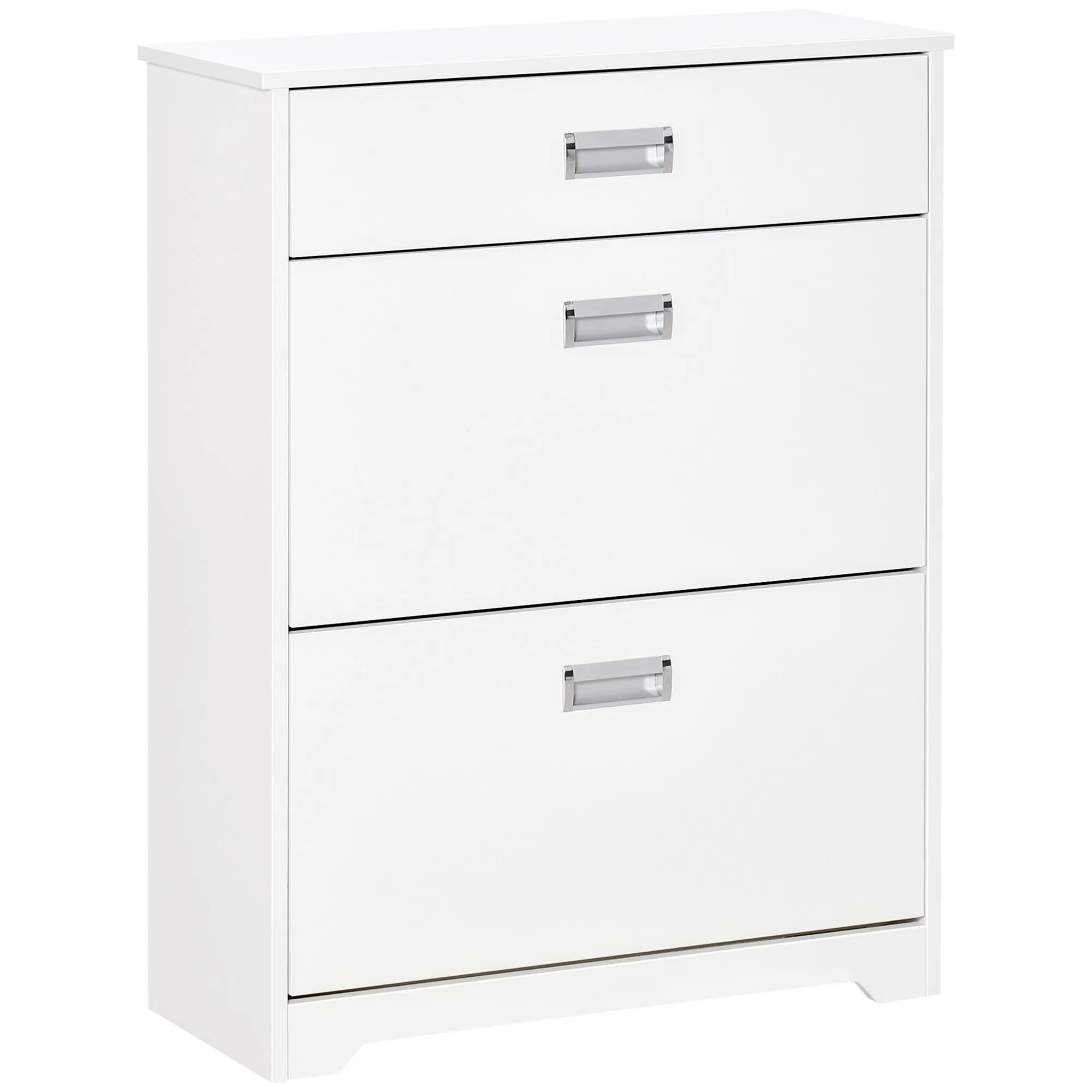 Modern Wooden Shoe, 2 drawers can contain 16 pairs of shoes 70x29x92cm, white
