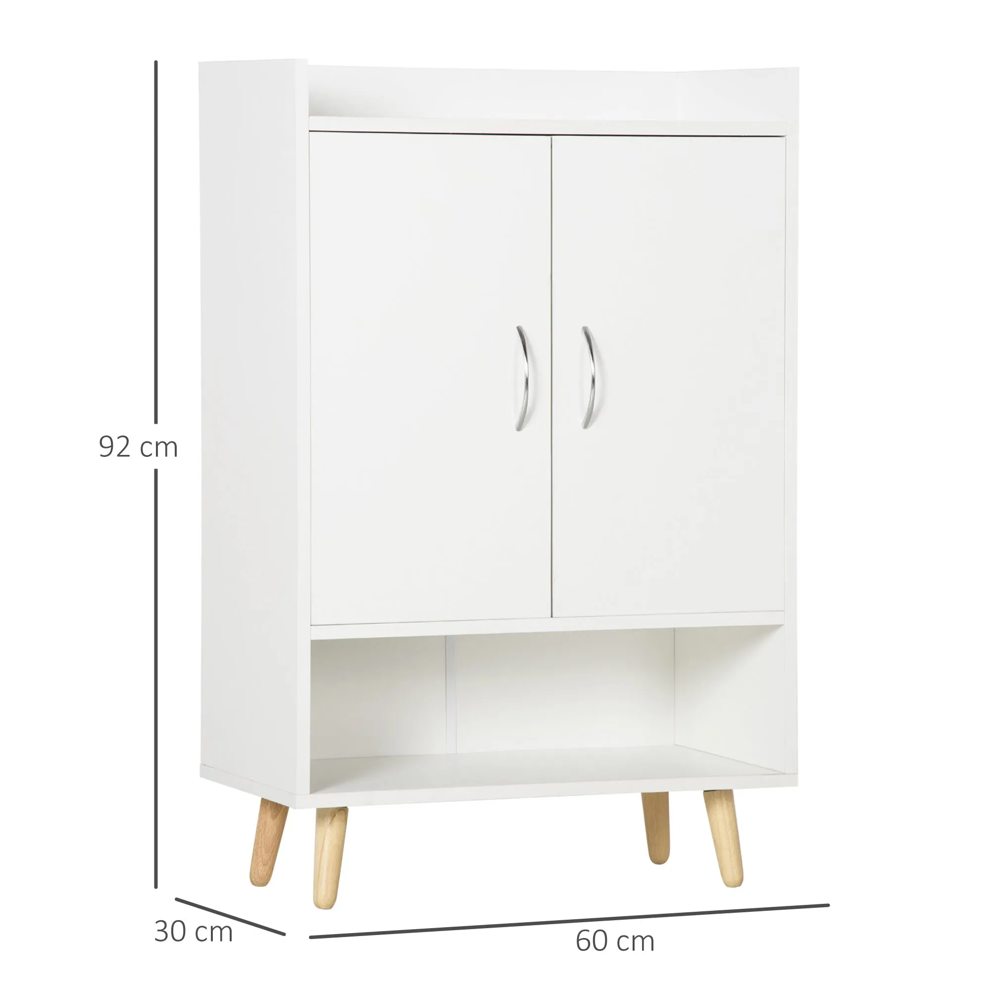 Mobile Mobile Board Wooden Wood Road with open shelf, Design Shoeing Wardrobe for Entrance, 60x30x92cm - Image 3