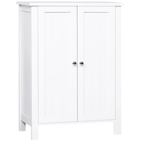 Kleankin Bathroom Cabinet two doors white 60 x 30 x 80cm